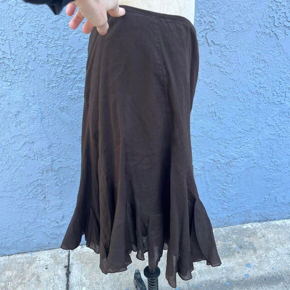 Y2k Fairy Skirt Handkerchief Hem Rampage Waist 34 in. Brown whimsical - Picture 7 of 8